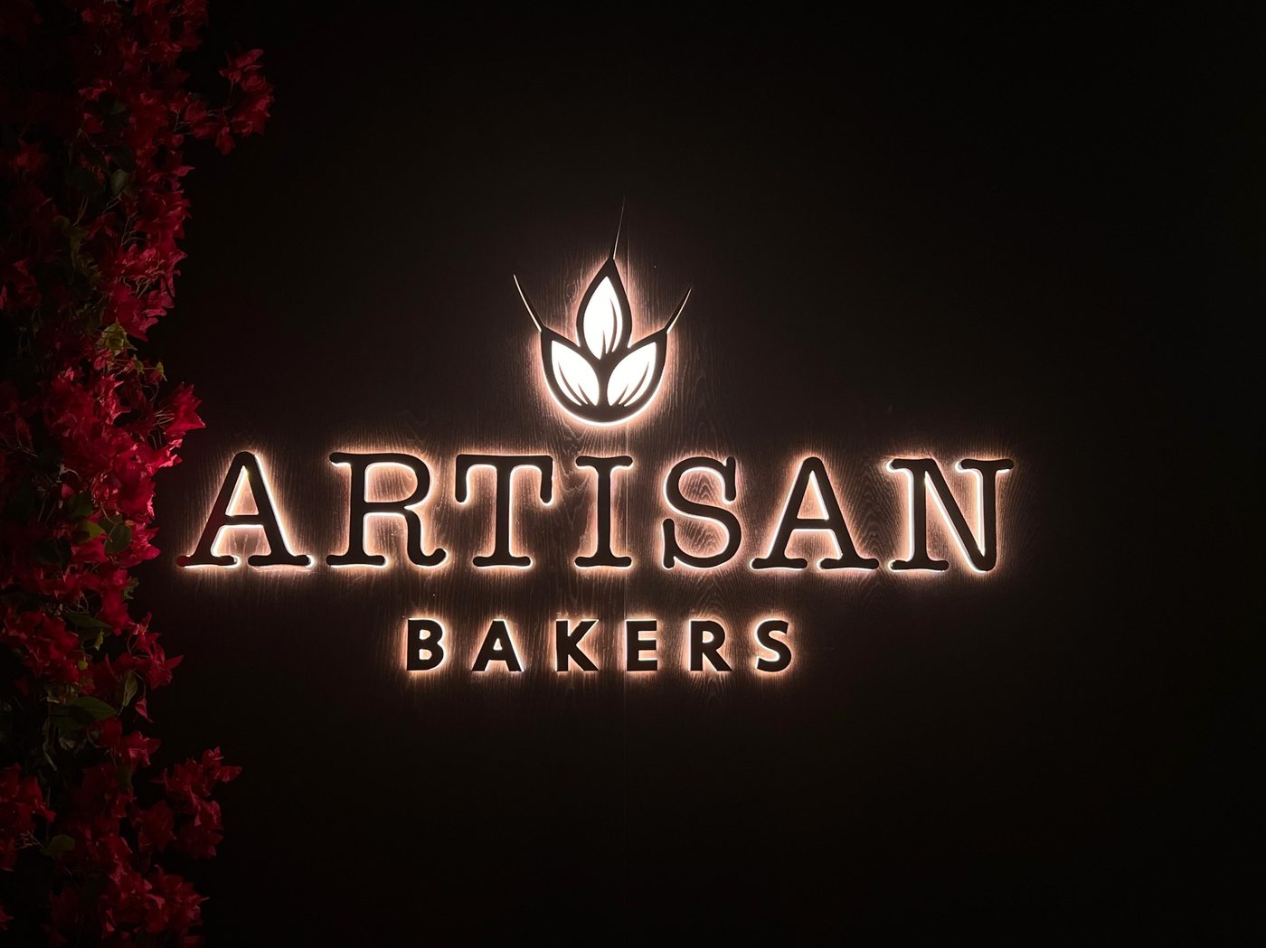 Artisan Bakers backlit logo signage