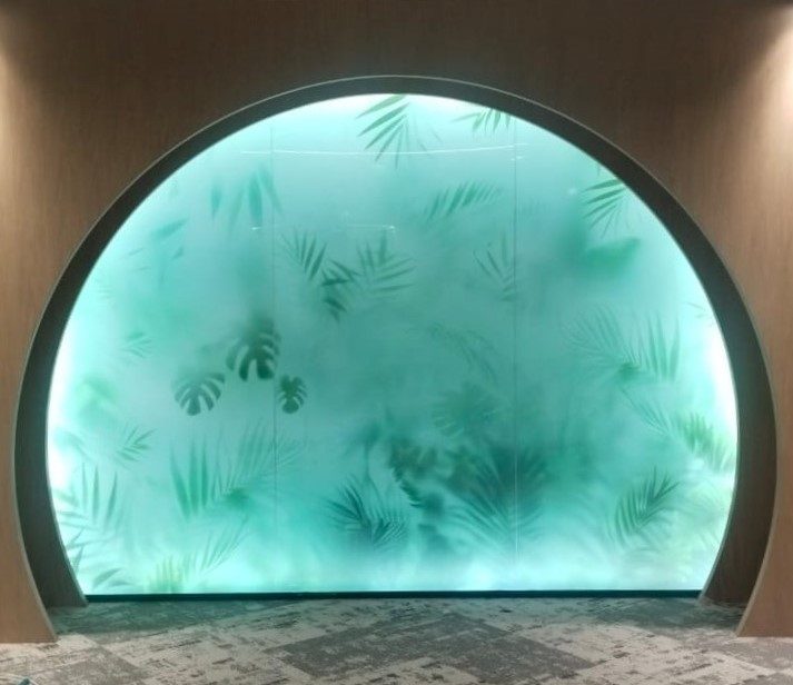 Core 42 printed frosted backlit feature wall