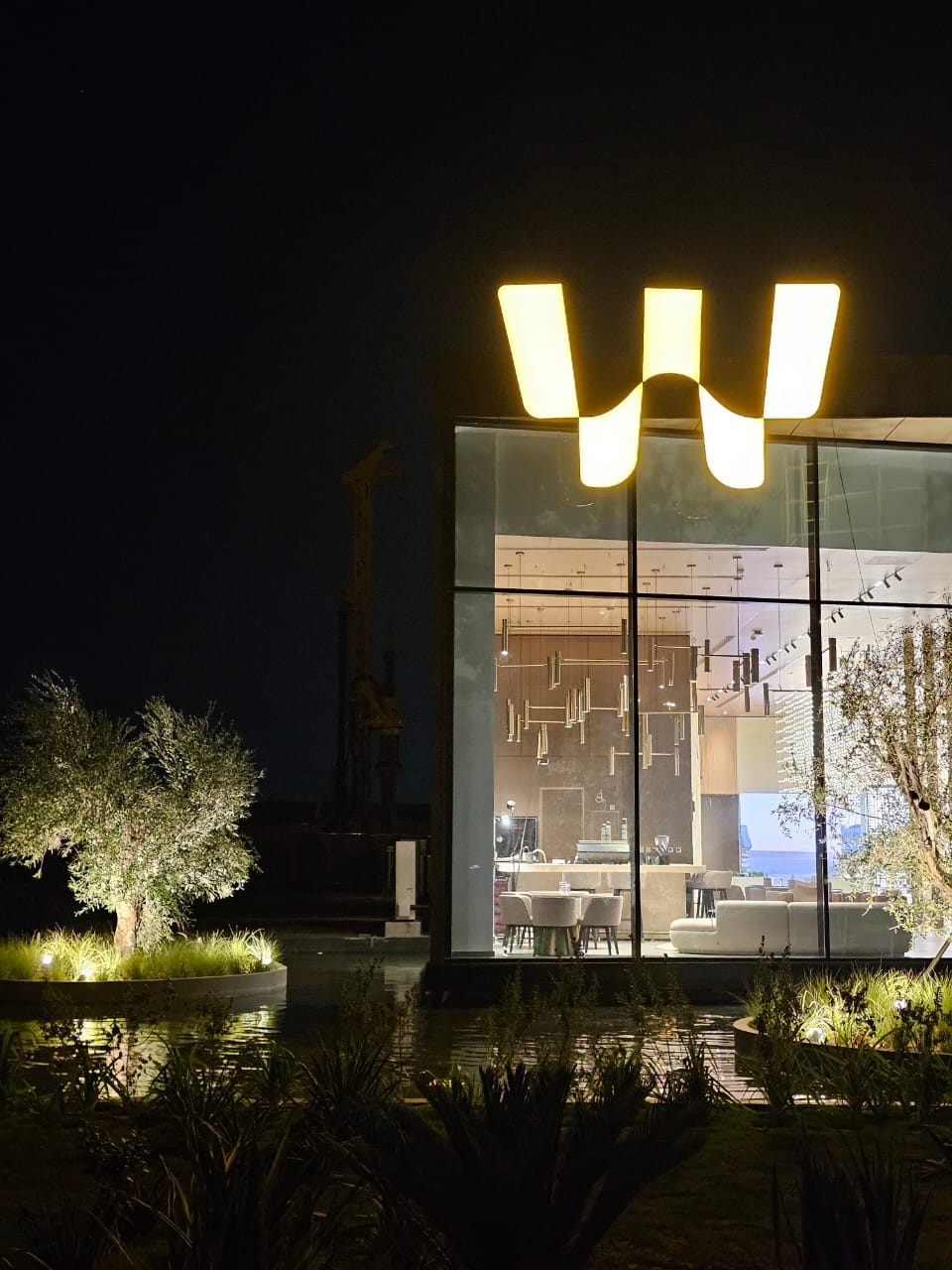 W brand front-lit logo signage